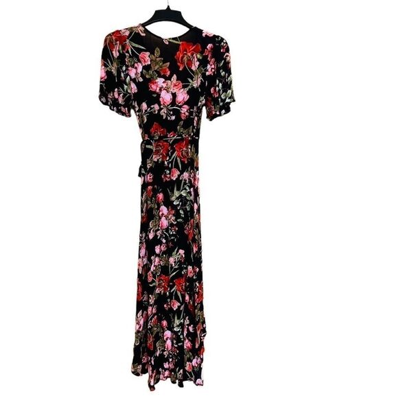 Cotton Candy LA High Low Wrap Dress In Floral Black Women’s Size M - Picture 3 of 8